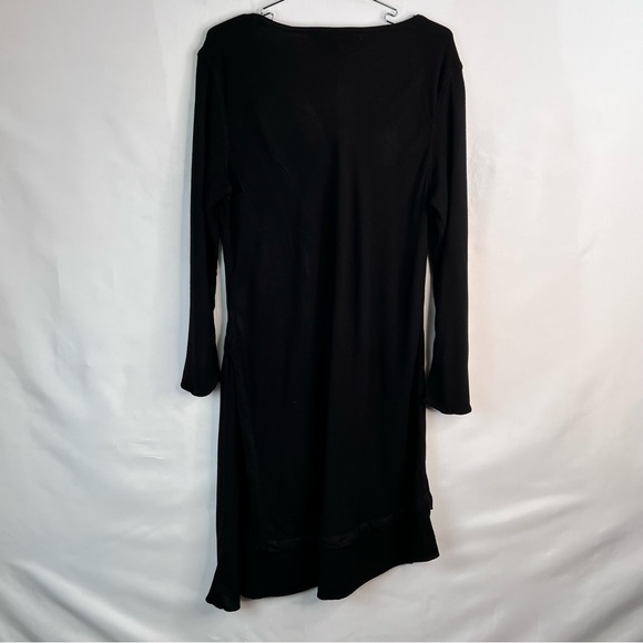 Jules of Morocco Black Long Sleeve V-Neck Lagenlook Dress Size X-Large - Picture 5 of 11